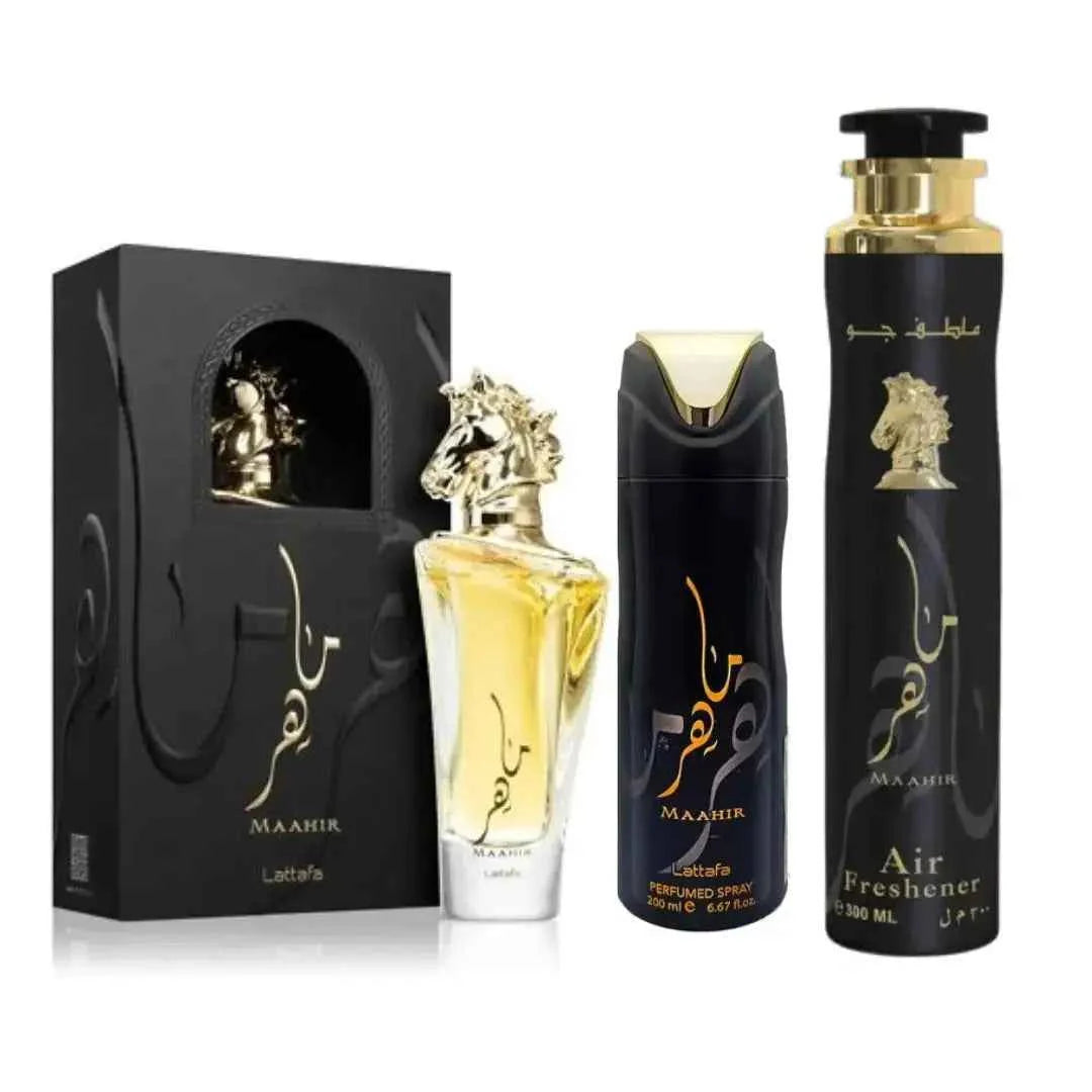 Lattafa Maahir (Gold) 3 In 1  Gift Set